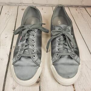 Superga Sneakers Metallic Gray Satin Men's Size 6.5 Women's Size 8